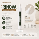 Caneta Rinova branco puro com detalhe da ponta aplicadora
